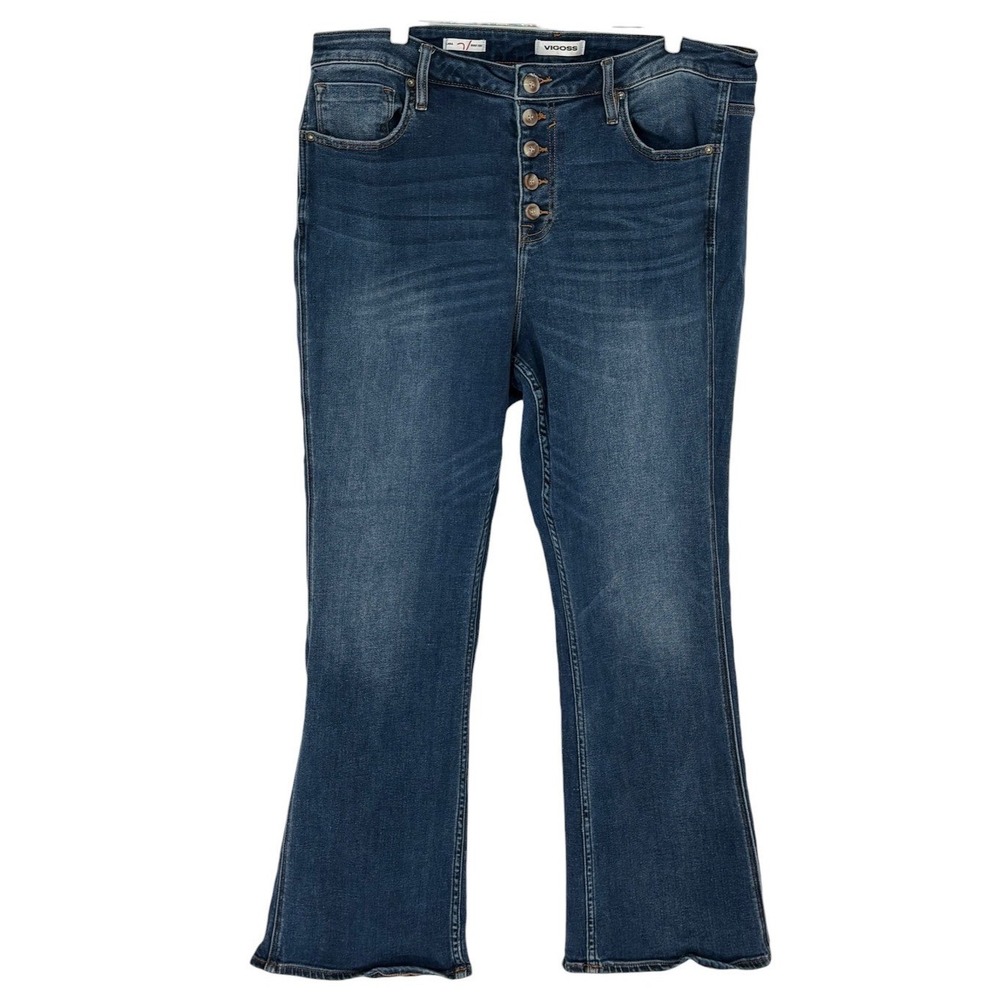 Vigoss Lana Boot Cut Jeans Blue Button Fly‎ High Rise Size 20
